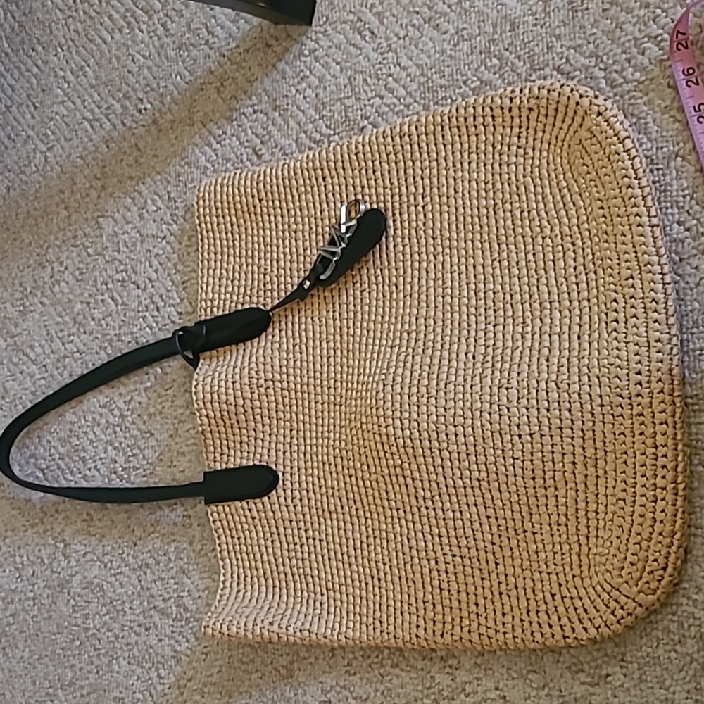 Michael kors Rattan and leather tote bag.